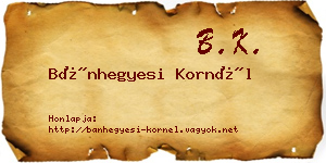 Bánhegyesi Kornél névjegykártya