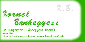 kornel banhegyesi business card