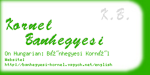 kornel banhegyesi business card